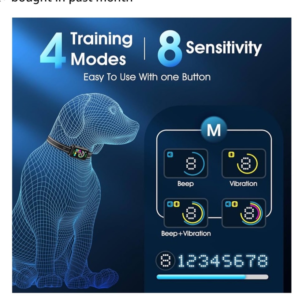 DINJOO Dog Bark Collar, Rechargeable Anti Barking Training Collar - Picture 5 of 7